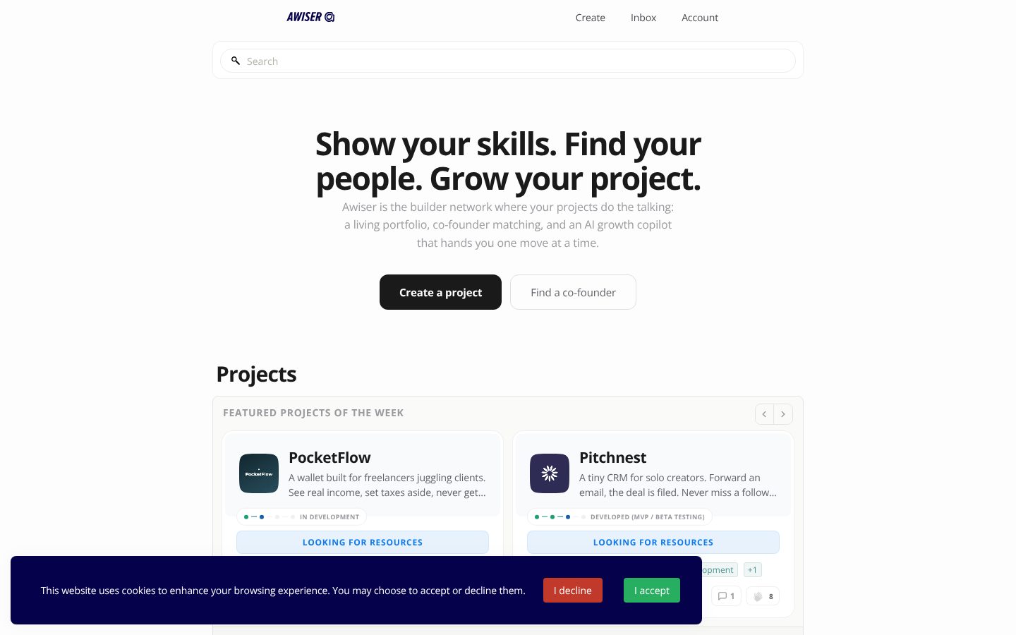 Screenshot of awiser.co