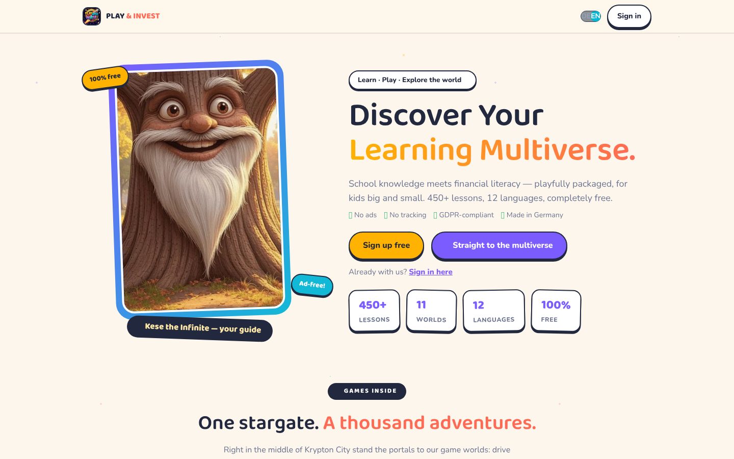 Screenshot of playandinvest.com