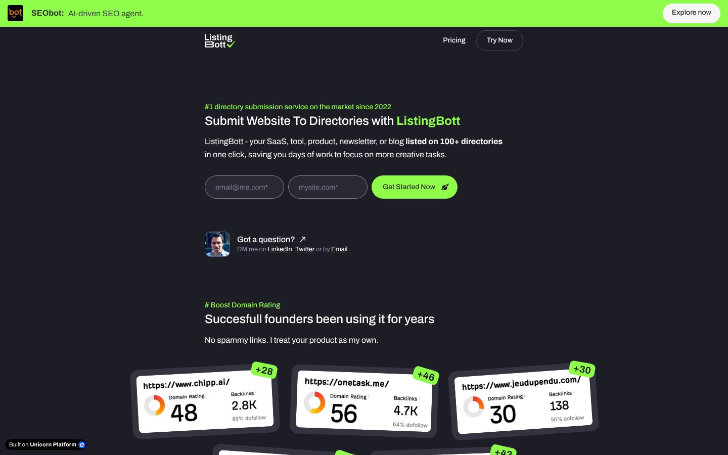 Screenshot of listingbott.com
